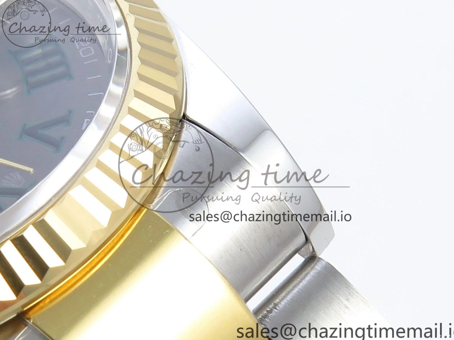 A3235 on Edition 36 126233 YG EWEF Marker Best DateJust Green Gray Bracelet Roman Dial Oyster SS 0212